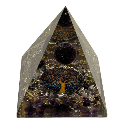 Orgonite Pyramid - Tree of Life Amethyst #3