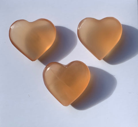 Honey Calcite Hearts - Small
