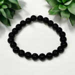 Round Bead Bracelet Black Obsidian #2