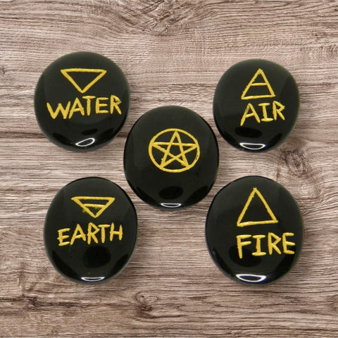 Black Obsidian Elemental Word Stones