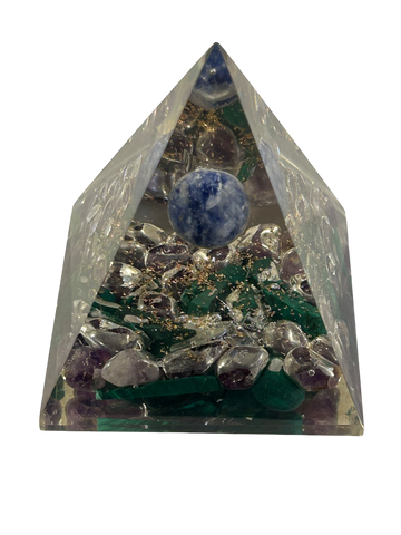 Orgonite Pyramid Style 4 - Sodalite and Malachite