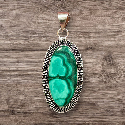 Cabochon Pendant - Malachite #1 (authentic)