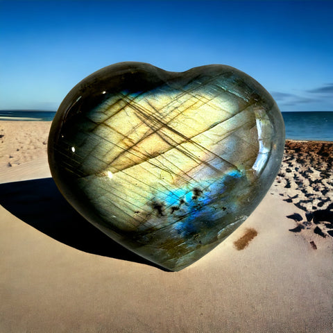 Labradorite Heart