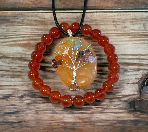 Carnelian Pendant and Bracelet Combo #2