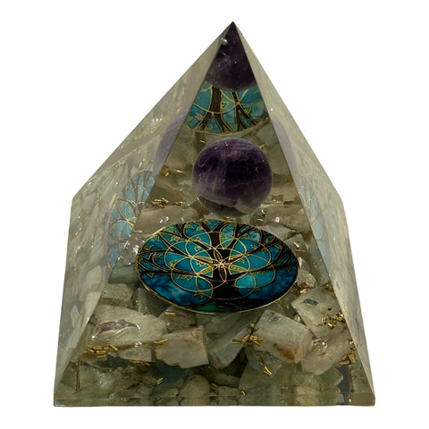 Orgonite Pyramid Style 4- Tree of Life Amazonite #2