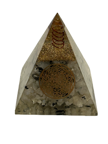 Orgonite Pyramid Style 2 - Rainbow Moonstone