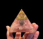 Orgonite Pyramid - Rose Quartz -Hamsa hand