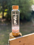 Crystal Water Bottle - Rose quartz Chips