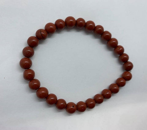 Round Bead Bracelet Red Jasper