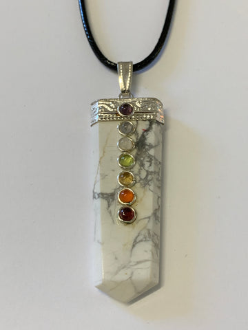 Chakra Flat Pendant - Howlite