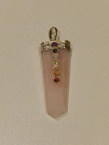 Chakra Flat Pendant - Rose Quartz