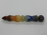 7-Stone Carved Pillar Chakra Wand