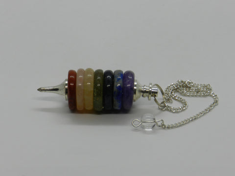 7-Stone Chakra Round Pendulum