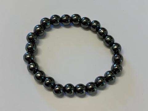 Round Bead Bracelet Hematite
