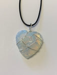 Wire Wrapped Heart Pendant - Opalite