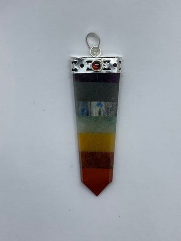 7-Stone Chakra Pendant - Capped Flat