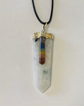 7-Stone Chakra Pendant - Rainbow Moonstone