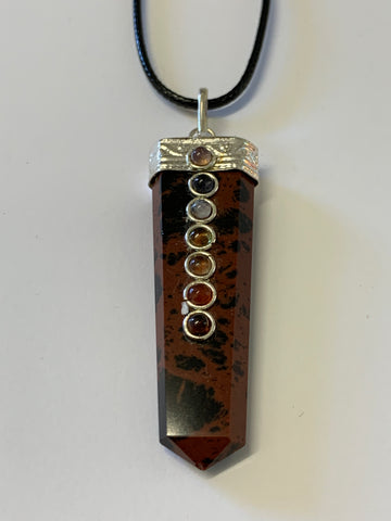 Chakra Flat Pendant - Mahogany Obsidian