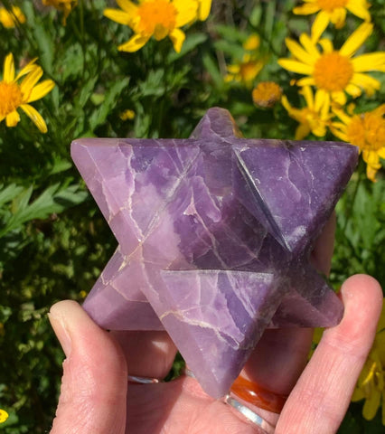 Merkaba Star Lepidolite Mica 5cm