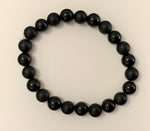 Round Bead Bracelet Black Obsidian Matte and polished Beads