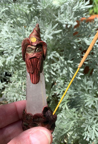 Crystal Merlin Incense Holder