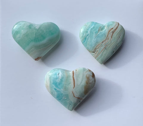 Blue Aragonite Hearts - Small