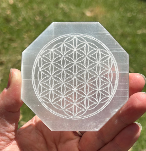Selenite Charge Plate - Octagonal  #2