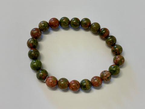 Round Bead Bracelet Unakite