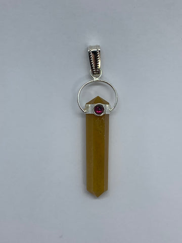 Pendant - Yellow Aventurine Double Terminator